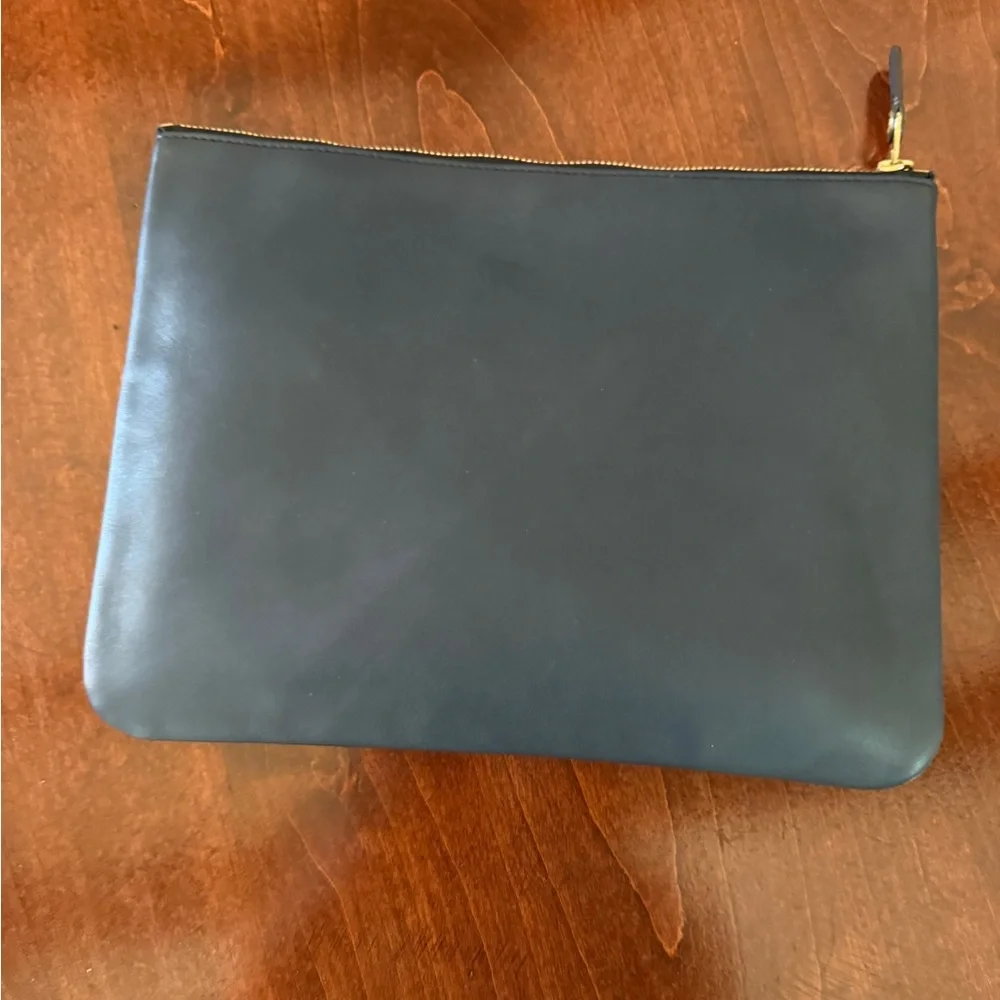 GHURKA Marley Hodgson Navy Blue Leather Pouch,top zip, a beauty!!